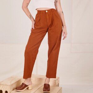 Big Bud Press Pleated Trousers - Burnt Terracotta